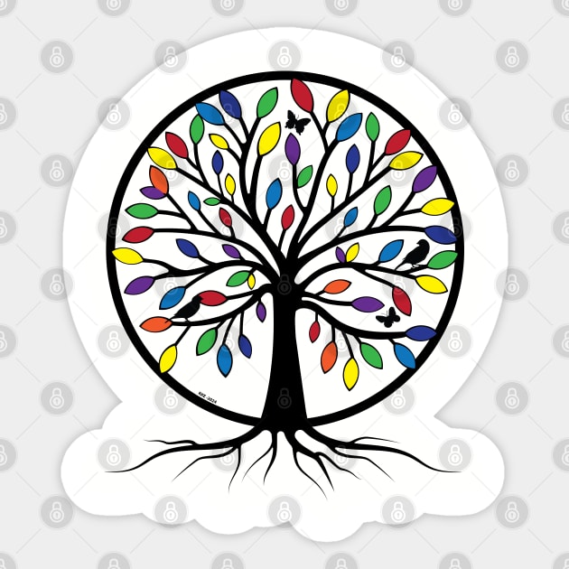The Tree of Life1 Sticker by KKE Design and Illustration (kerbdawgz)